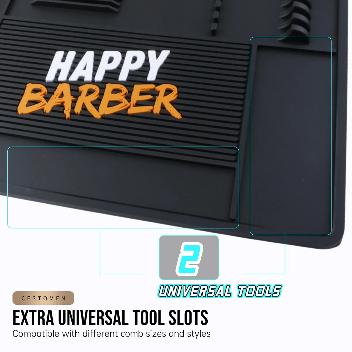 Salon Non-Slip Silicone Table Organizer Pad Barber Clipper Comb Scissors Storage Mat Hairdressing Tool Magnetic Slot Storage Pad