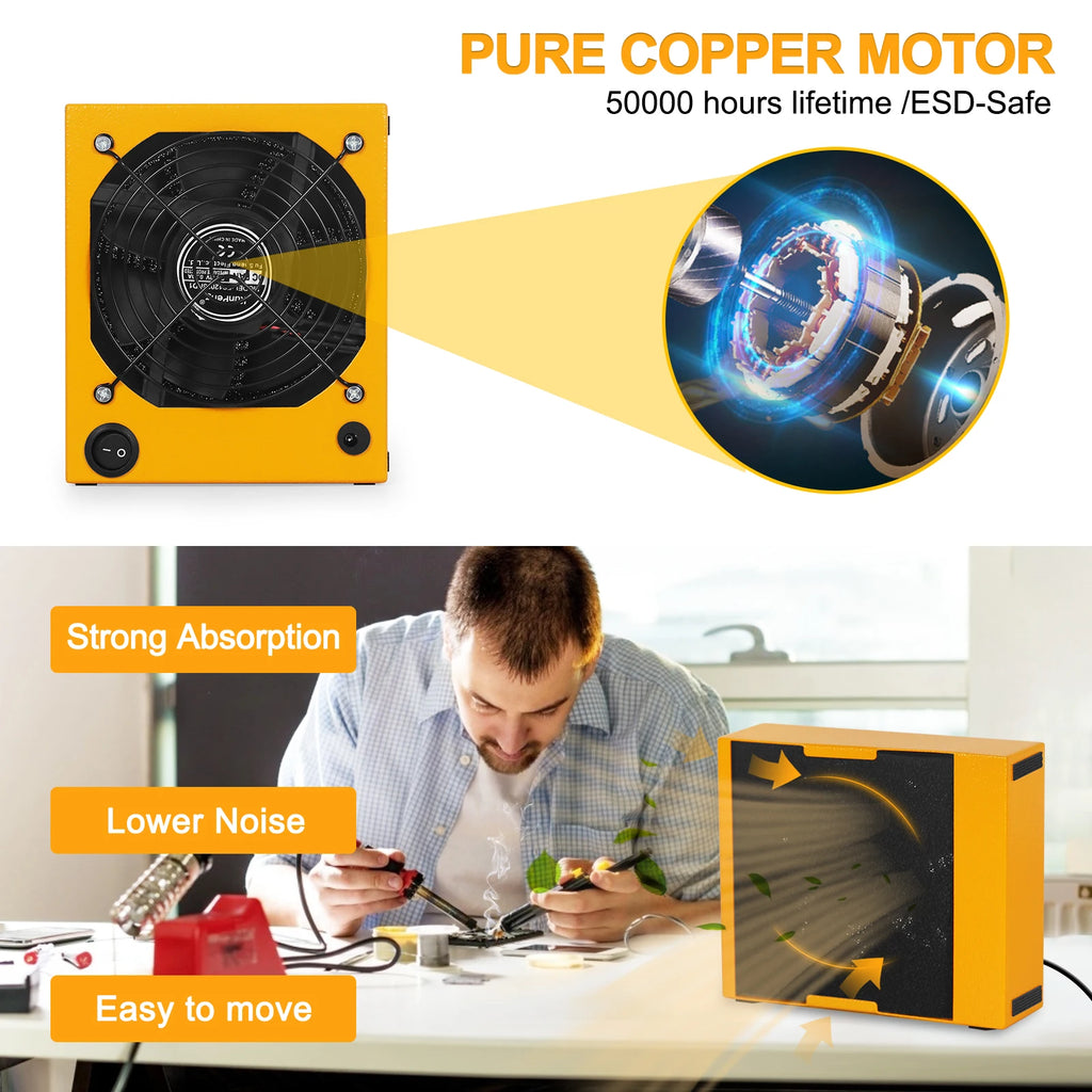 NEWACALOX 30W Solder Fume Extractor Smoke Absorber Remover Smoke Prevention Absorber DIY Working Fan for Soldering Station
