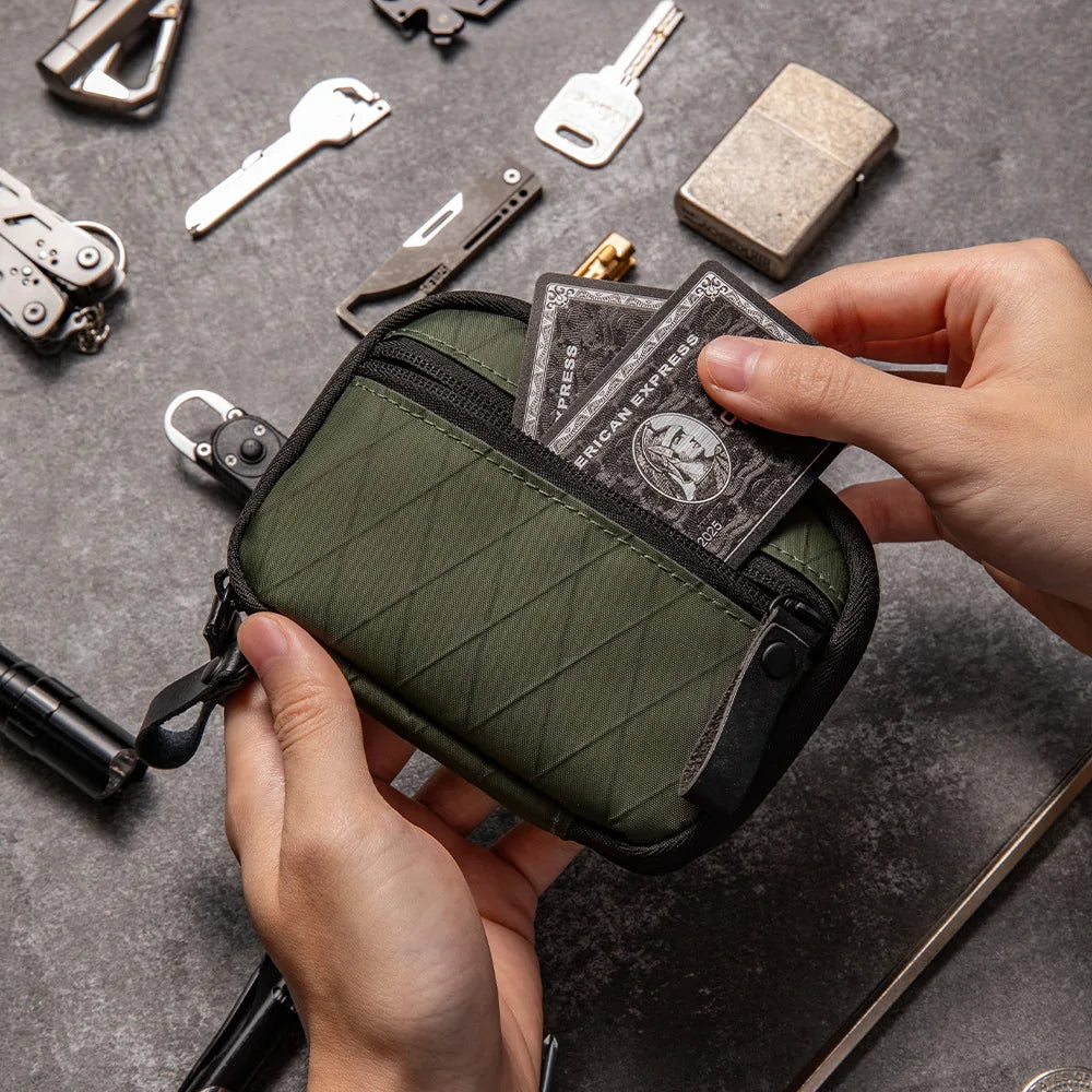 Small EDC Pouch Storage Pocket Wallet Card Holder Coin Purse Utility EDC Pouch Organizer for Multitools