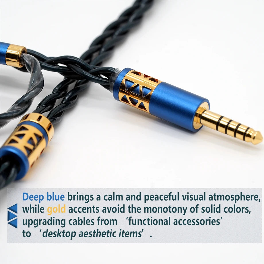 XINHS S139 Peacock Feather 4-core audiophile grade 7N single crystal copper thickened high-purity copper headphone upgrade cable