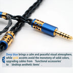 XINHS S139 Peacock Feather 4-core audiophile grade 7N single crystal copper thickened high-purity copper headphone upgrade cable