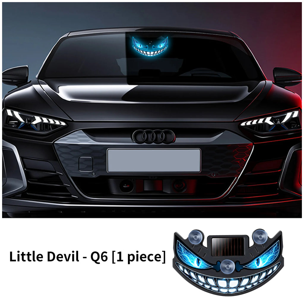 Solar Powered LED Warning Light Devil Eye Style Multi-Mode Wireless Decorative Lamp