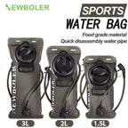 NEWBOLER Hydration Water Bladder Reservoir Bag, PEVA, 1.5L 2L 3L, Transparent/Grey