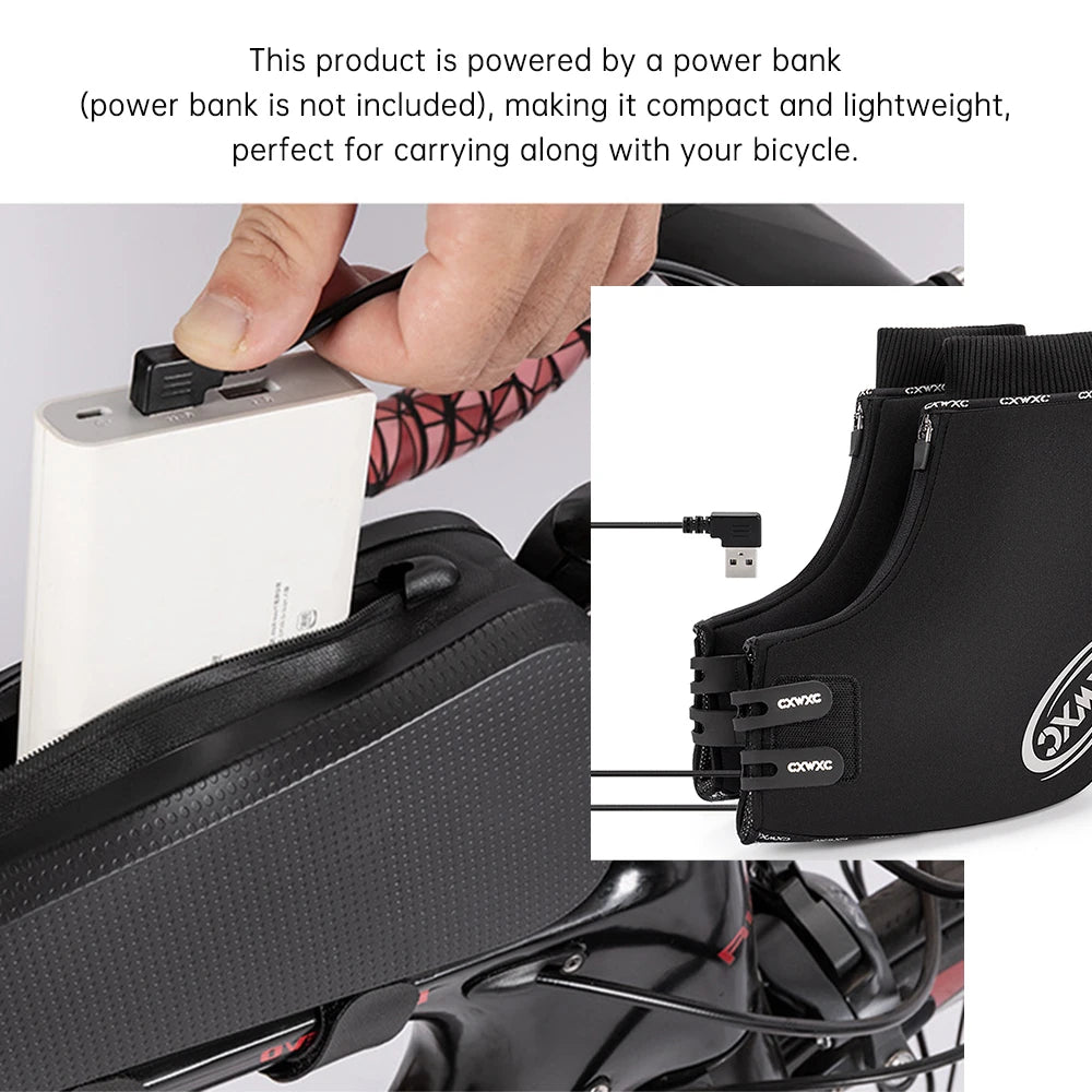 Windproof Bike Handlebar Covers Bike Heated Handlebar Mittens Temperature Adjustable Windproof Cycle Gloves for Mountain