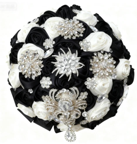 Crystal Brooch Bridal Wedding Bouquet 1pc, Rhinestone Diamond Style, 15-30cm