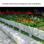 10pcs Plastic Folding Fence Imitation Stone Garden Barrier Outdoor Lawn Decoration Easy Assembly Durable Splicing Fence for Yard