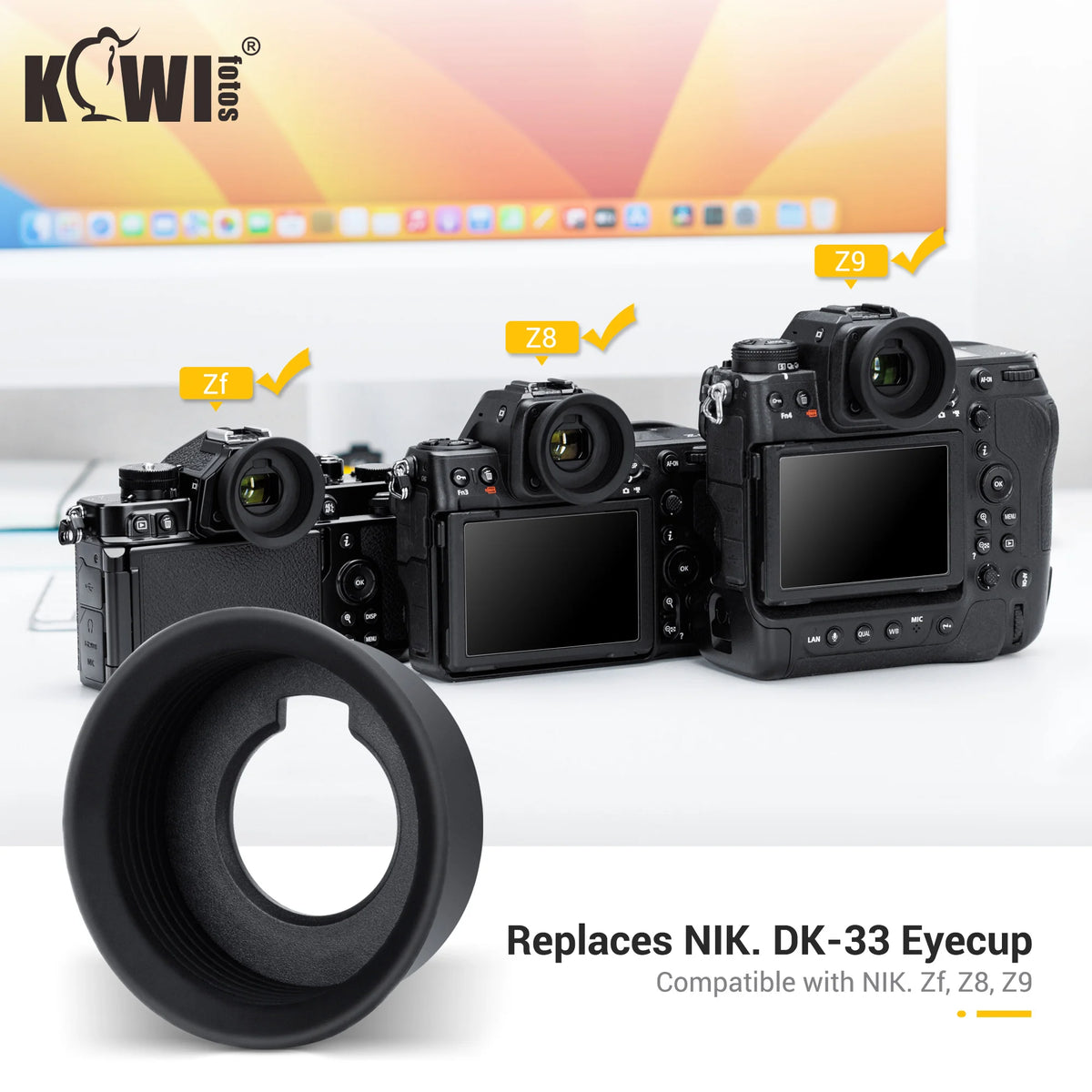 Soft Silicon Camera Eyecup for Nikon Z9 / Z8 / Zf Circle Type Eyecup Camera Extended Eyeshade Protector Replaces NIKON DK-33