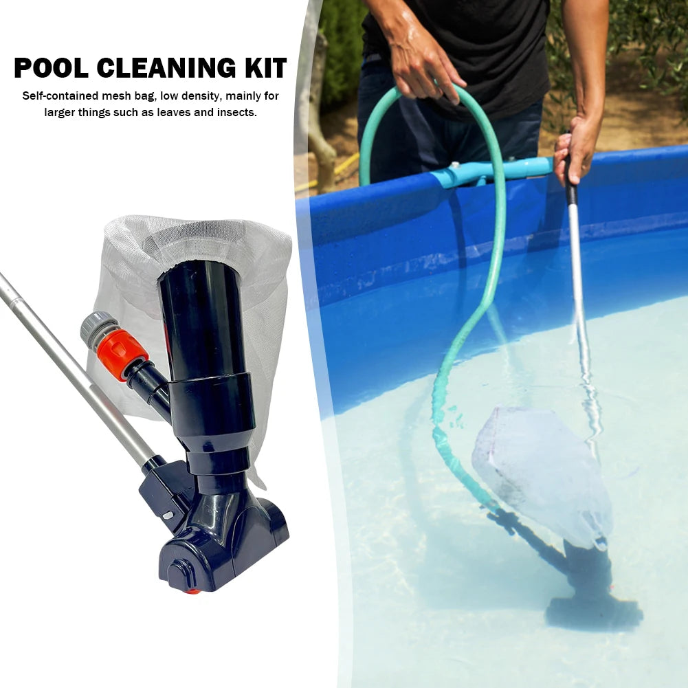 Electric Pool Vacuum Cleaner Set with Skimmer Net & Filter, Black, EU/US Plug