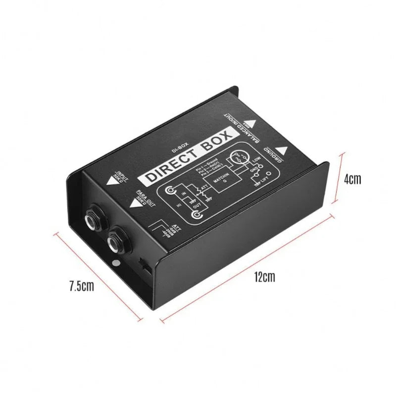Professional DI 2 channel Audio DI Box Passive DIRECT BOX Low Noise Guitar Bass DI 1 Channel Audio Converter caja directa activa