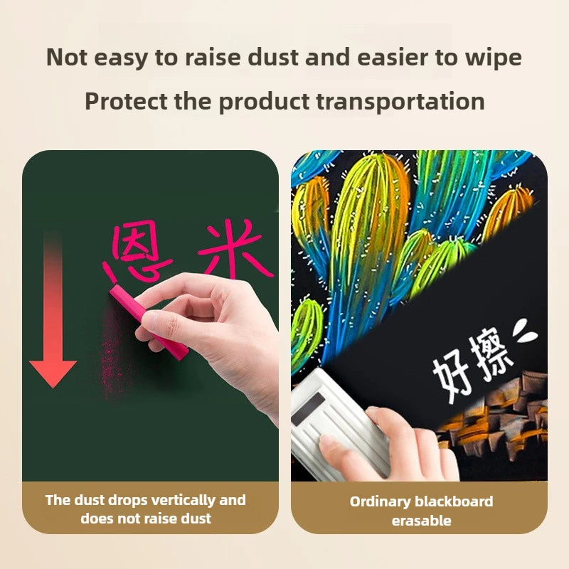ENMY Dustless Chalk Sticks Non-Dusty Bright Colors, 12-36 Colors, 48-72 pcs