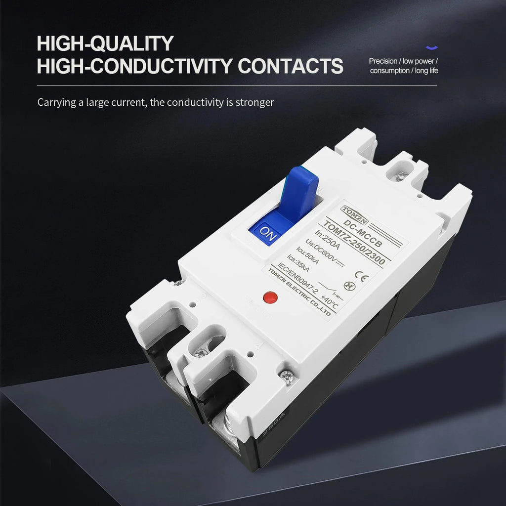 TOMZN Solar Molded Case Circuit Breaker MCCB Overload Protection Switch Protector for Solar Photovoltaic PV 1P 2P
