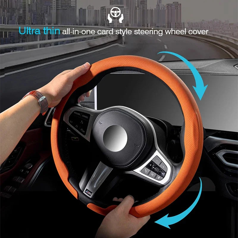 38cm Non-Slip Suede Car Steering Wheel Cover, Nappa leather, For CHERY OMODA C5 E5 S5/GT FX 2022 2023 2024 Car Auto Accessories