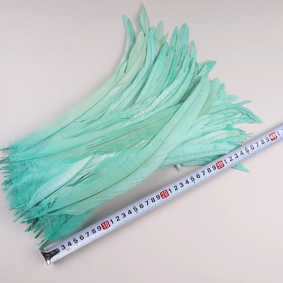 50Pcs 35-40cm Rooster Tail Feathers for Crafts Carnival Accessories Natural Long Plumes Chicken Decoration Feather Headdress