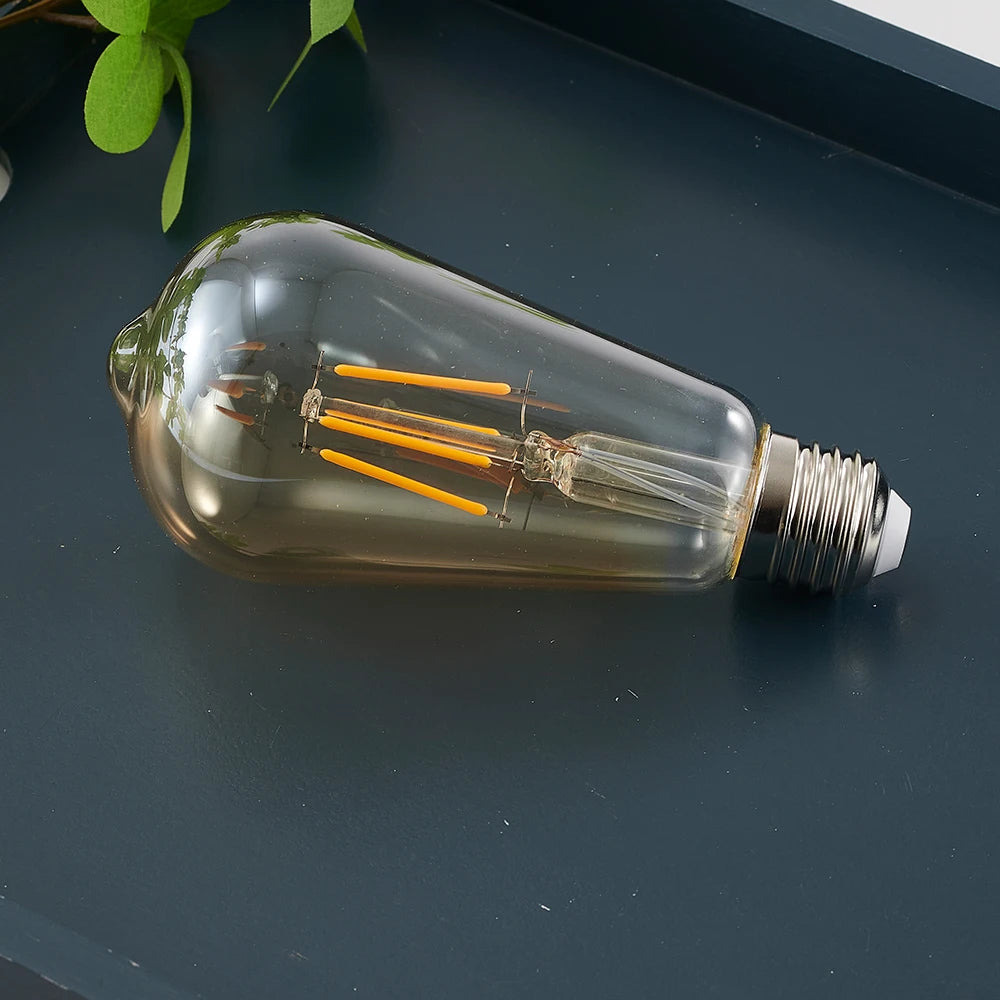 ST64 LED Bulb 6-Pack 4W/6W/8W Edison Retro Vintage Light Bulb - E27 Screw Base 220V 2700K Warm White,  Energy Saving
