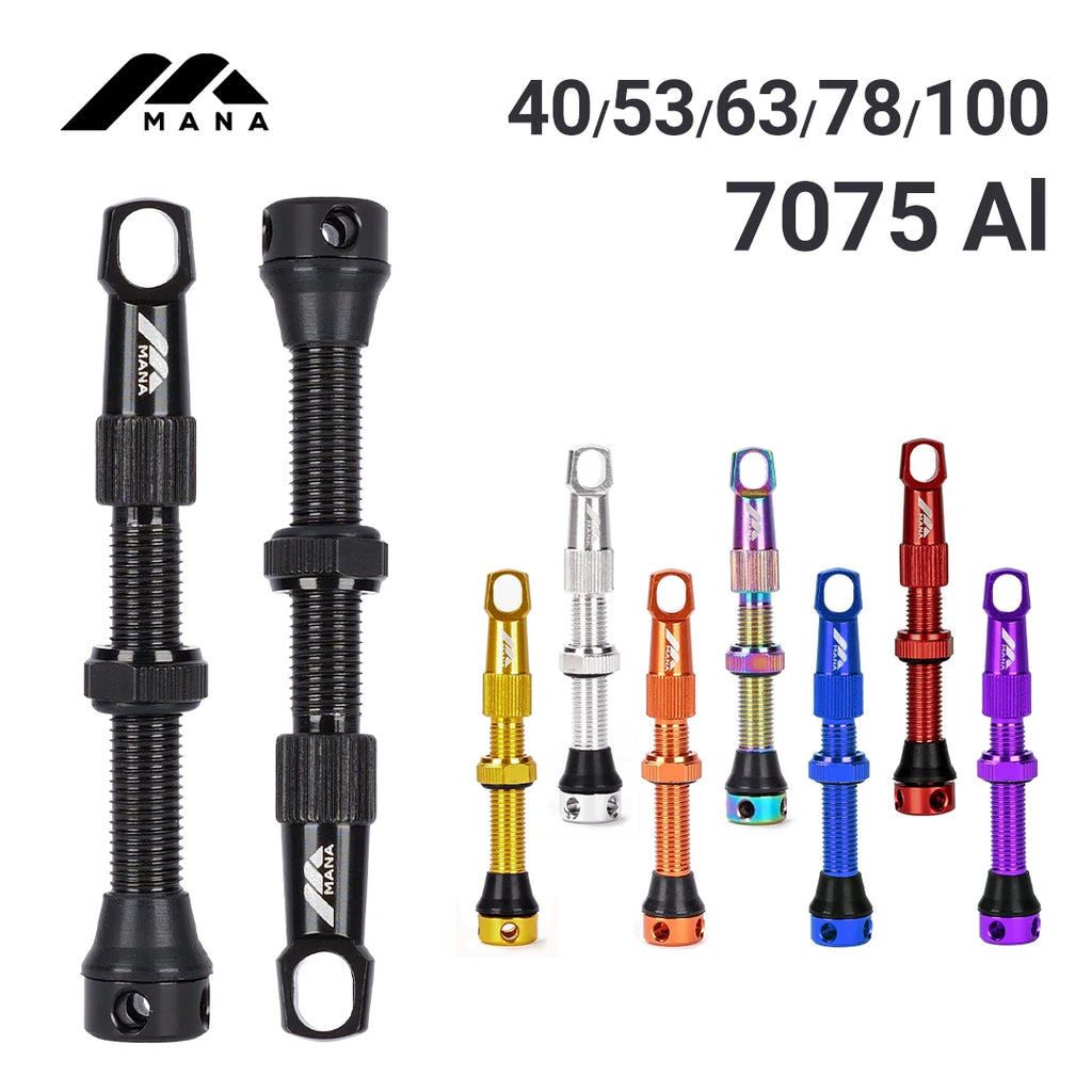 MANA 1Pair Bicycle Presta Valve 40/53/63/78/100mm 7075 Aluminum Alloy For Tubeless Road/MTB/Gravel Bike-ELITEWHEELS Valve