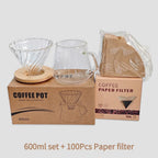 Punana 600ml Pour Over Coffee Maker Set Glass Carafe Coffee with Glass Coffee Filter Drip Coffee Maker Set for Home or Office
