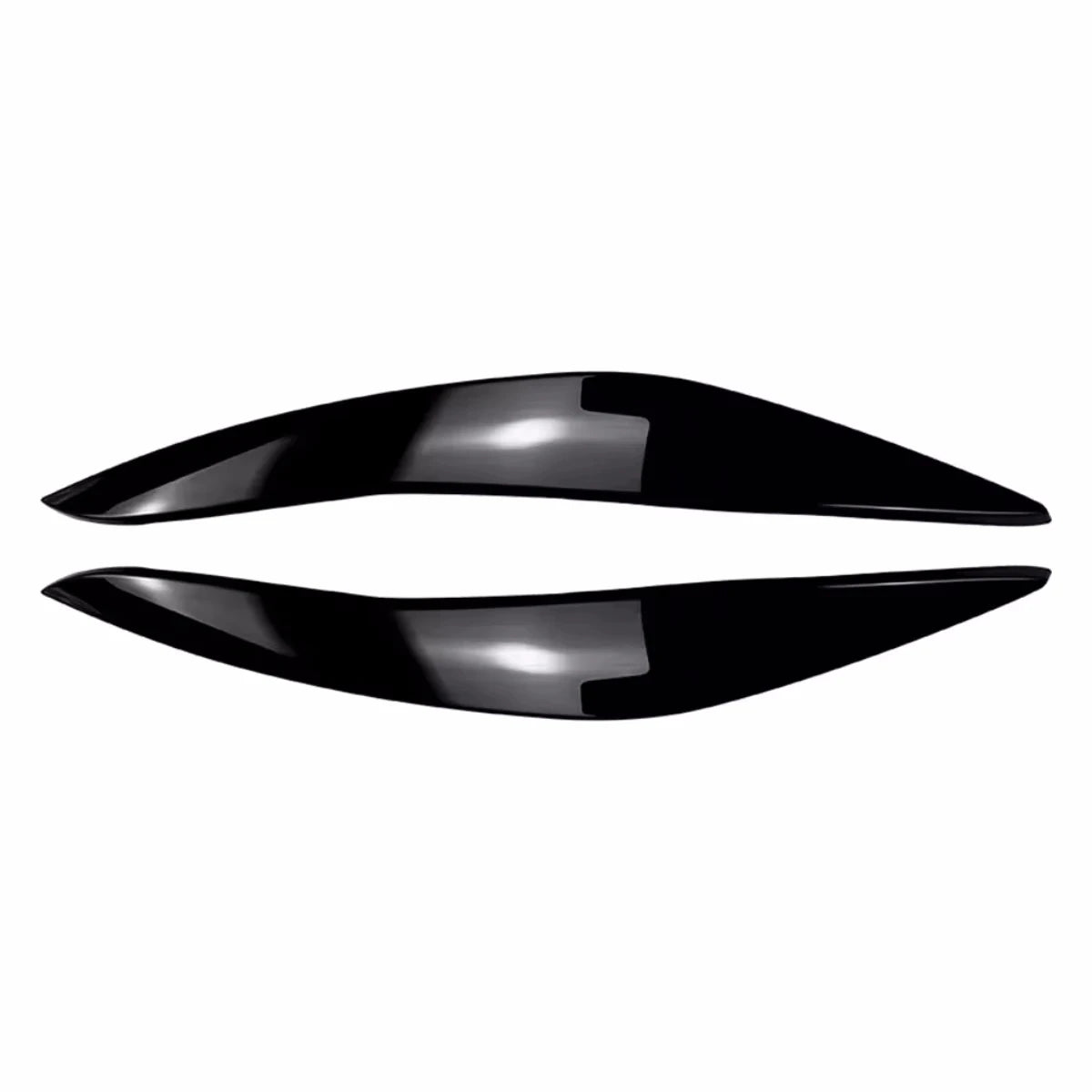 1Pair Car Headlight Eyebrow Eyelid Lamp Trim Cover For BMW 5 Series F10 F11 F18 2011-2014 Glossy Black Evil Style Sticker