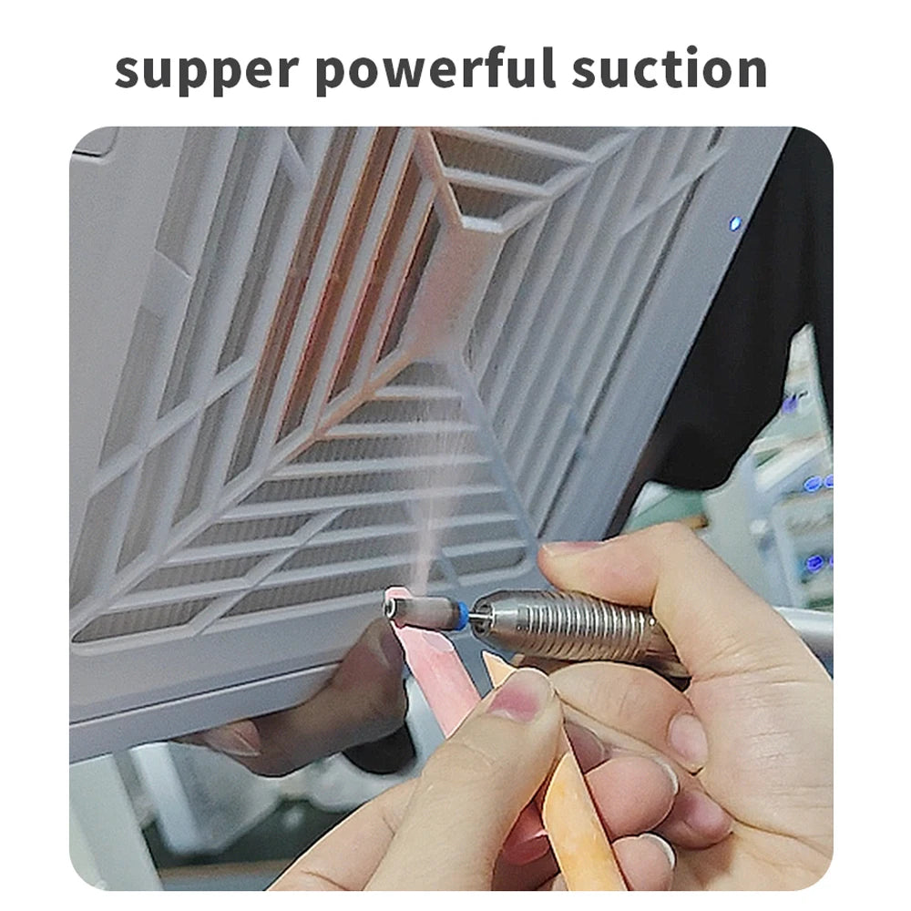 Turbine Brushless Nail Dust Remover Strong Suction 120W Nail Vacuum Cleaner for Manicure with Removable Filter Speed Adjustable