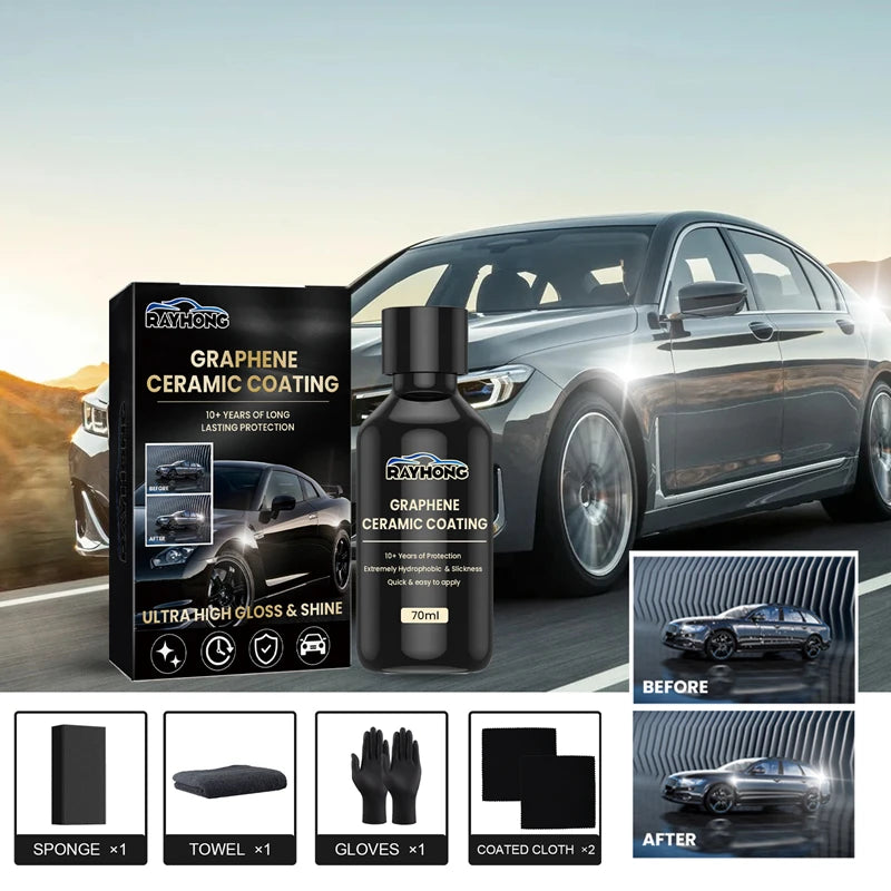 Car Nano Ceramic Coating Car Wax Nano Paint Sealant Hydrophobic Protective Coating Car Detailing Kit for Shine Car Polish 70ml