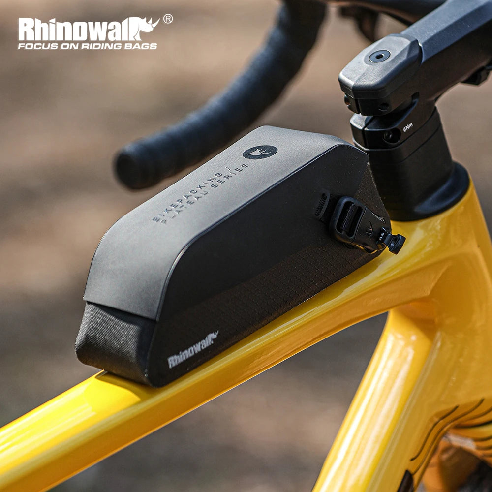 Rhinowalk Bicycle Top Tube Bag Waterproof Bike Front Frame Storage Bag Screw & Strap fixed Cycling Travel For MTB Road Gravel
