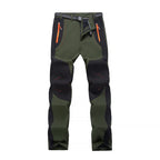 EUMERGX Men Winter Fleece Pants Warm Waterproof Hiking Pants Outdoor Camping Climbing Skiing Soft Shell Windproof Rain Trousers