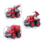 Fire Fighting Vehicle Set Construction City Rescue Fire Ladder Truck Tanker Water Cannon Car Alloy+Plastic Toys for Children