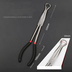 1pc 11-inch High Quality Long Nose Pliers with Curved and Straight Tips - Ideal for Industrial, DIY Applications and Car Repair