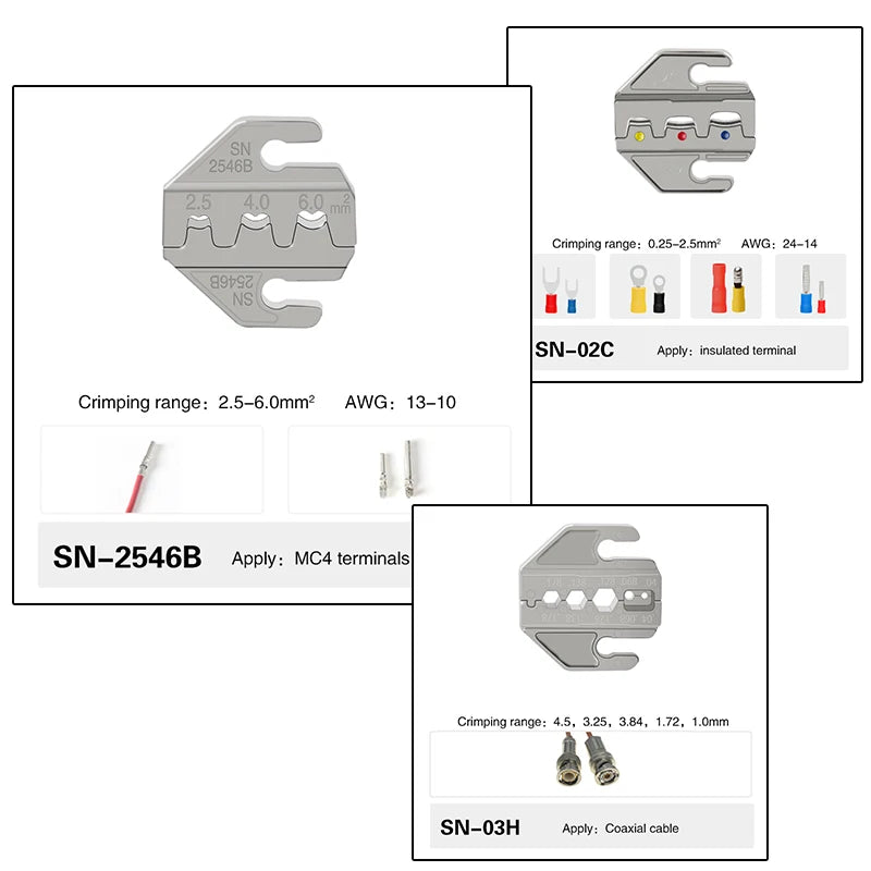 6 In 1 Crimping pliers SN-58B 5 jaw kit for 2.8 4.8 6.3 VH2.54 3.96 2510/tube/insuated terminals electrical clamp tools