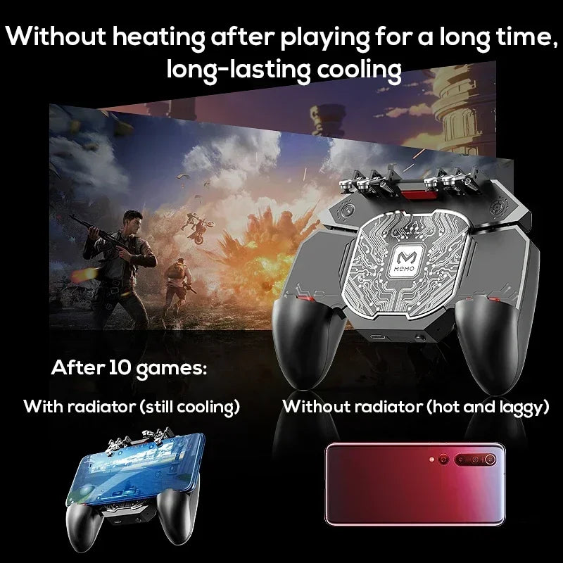 MEMO NEW DL100 Mobile Phone 6 Fingers Gamepad Joysticks Controller Semiconductor Radiator for IPhone Android Gaming Accessories