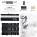 29-70 pcs Drawing Set Sketching Kit - Art Supplies,for Adults Artists with 3-Color Sketchbook,Graphite,Pastel,Charcoal Pencils