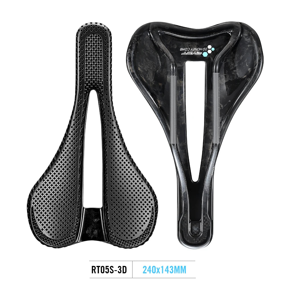 RYET 3D Printed Carbon Bike Saddle 240x143mm/155mm 7x9mm Rails Superlight