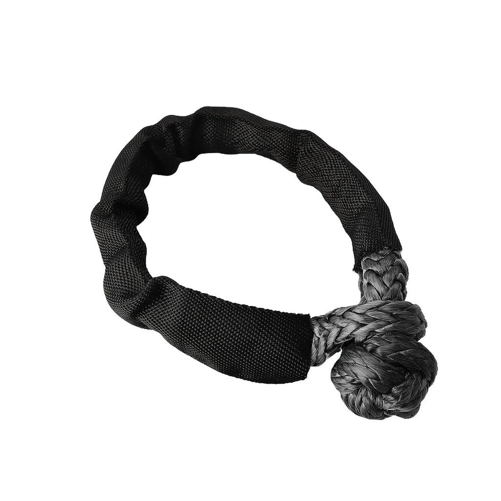 Winch Rope Synthetic Soft Shackle+Recovery Ring Set Rugged Shackles With Protective Sleeve for Truck UTV ATV Vehicle Recovery