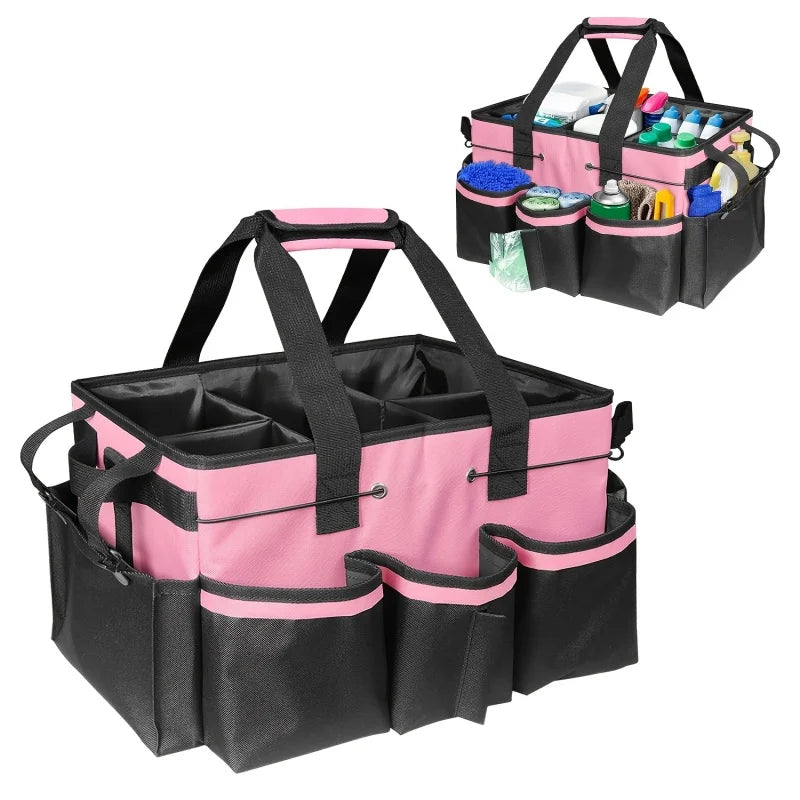 Tool Storage Bag Waterproof Oxford Cloth Large Capacity Carry Bag, Beige/Gray/Pink