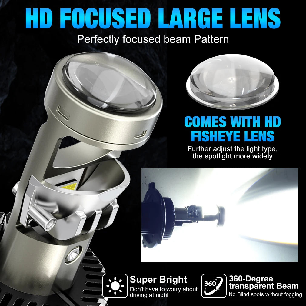 XSTORM H7 LED Projector Lens Car Headlight Canbus 60000LM 500W Car h7 LED Lights Bulbs 3570 CSP Turbo Lights Motorcycle Lights