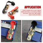 D2 battery(pure copper)10AWG cable,positive and negative terminals. Suitable for cars, motorcycles, trucks and other equipment