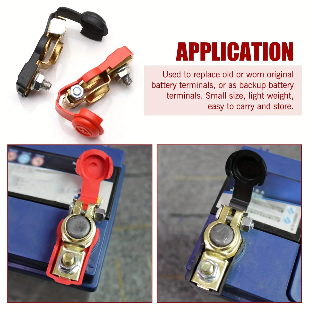 D2 battery(pure copper)10AWG cable,positive and negative terminals. Suitable for cars, motorcycles, trucks and other equipment