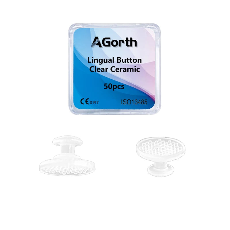 50Pcs/Box Dental Orthodontic Lingual Buttons Metal Bondable Monoblock Mesh Hole Base Composite Buttons Dentistry Accessories
