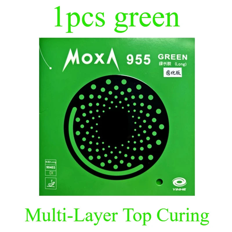 YINHE 955 Green Blue Cured Table Tennis Rubber Long Pimples OX Medium Particles 955 Ping Pong Without Sponge Rubber Anti-spin