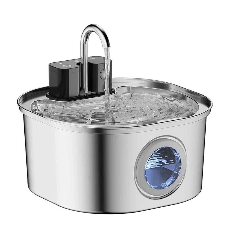 3.2L Stainless Steel Pet Water Feeder With 4000mAh Battery Wireless Auto Cat Fountain faucet Smart Dog Water Dispenser Cat Bowl