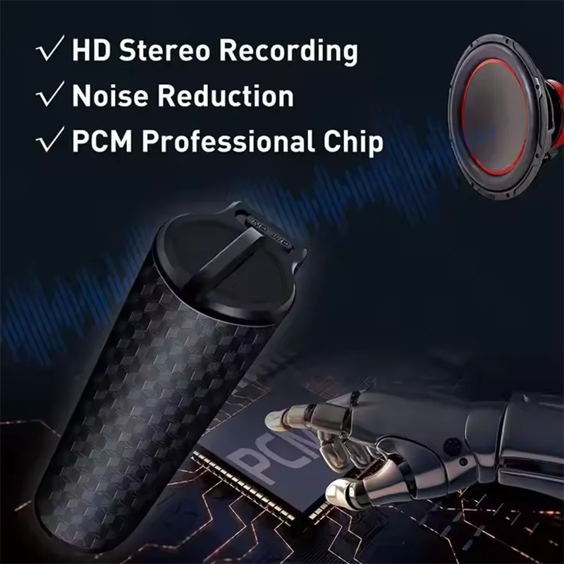 Professional Voice Recorder Digital Audio Dictaphone Waterproof Magnetic Long Standby Time 500hous Recording Pen Noise Reduction