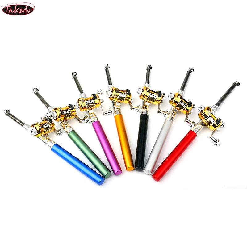 TAKEDO Telescopic Pen Fishing Rod Set with Reel Line Lures Hooks, 1.0-1.5m