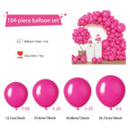 104pcs Balloon Garland Arch Kit, Red Mixed Sizes Latex Balloons for Birthday Wedding Decor