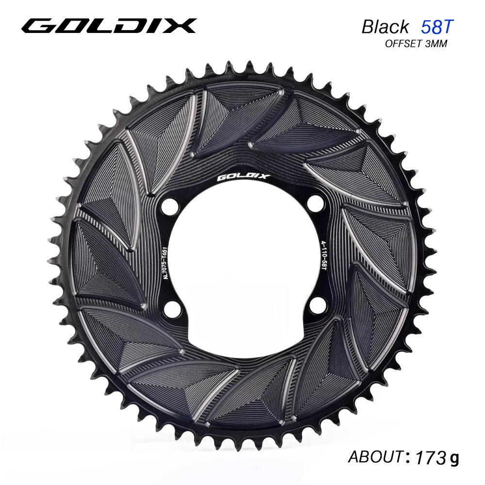 GOLDIX Road Bike Gravel Bike Single Chainring 110BCD Suitable for Shimano R7000 R8000 R8100 R9200 Suitable for Crank Power Meter