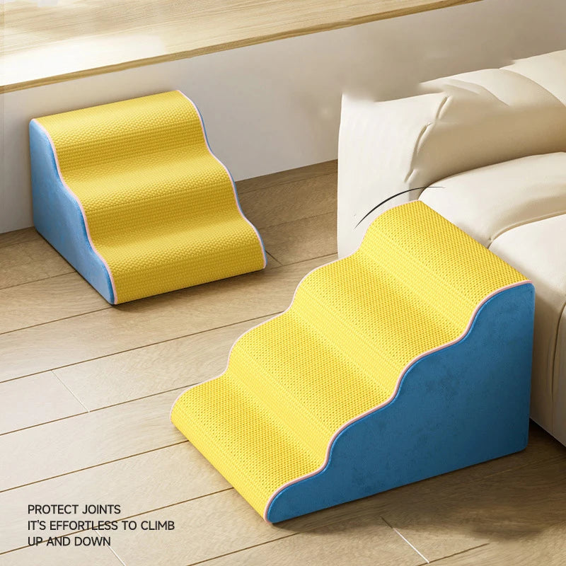 3/4/5 Step Dog Cat Ramp Ladder Pet Stair Memory Foam Sponge Dogs Sofa Removable Washable Training Pet Ramp Stairs Pet Supplies