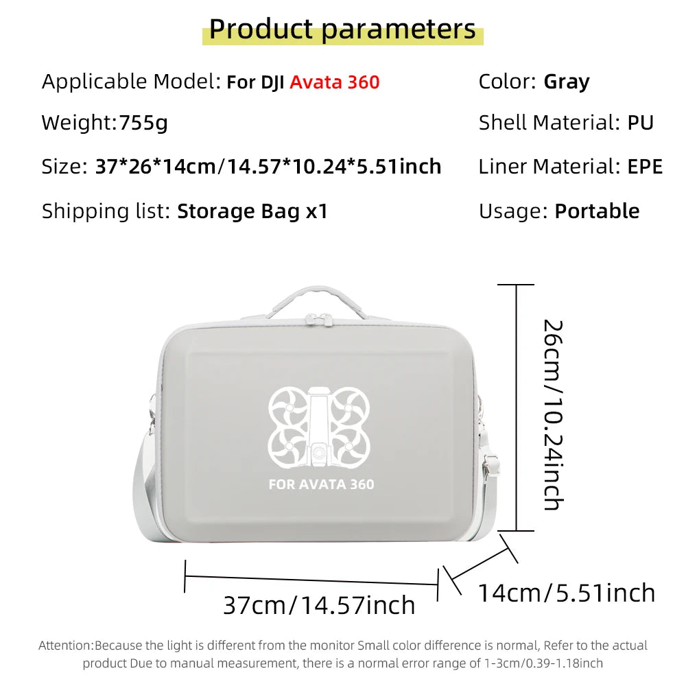 For DJI Avata 360 Shoulder Storage Bag Dust-proof Shock-resistant Protective Carry Case for DJI RC 2 Control Drone Accessories