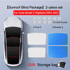 Sunshades For Tesla Model 3 Sunroof Highland 2026 Model Y 2020-26 Ice Cloth Buckle Sun Pare Glass Front Rear Skylight Accessory