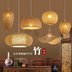 Newest Bamboo Pendant Lamps Ceiling Lights Rattan Wicker Lustre Hand Knit Braiding Suspended Home Dining Braided Decoration HOT