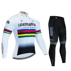 Men's Professional Long Sleeve Cycling Jersey & Padded Shorts Set, Quick Dry, Reflective, Breathable Bike Wear Clothing for Men