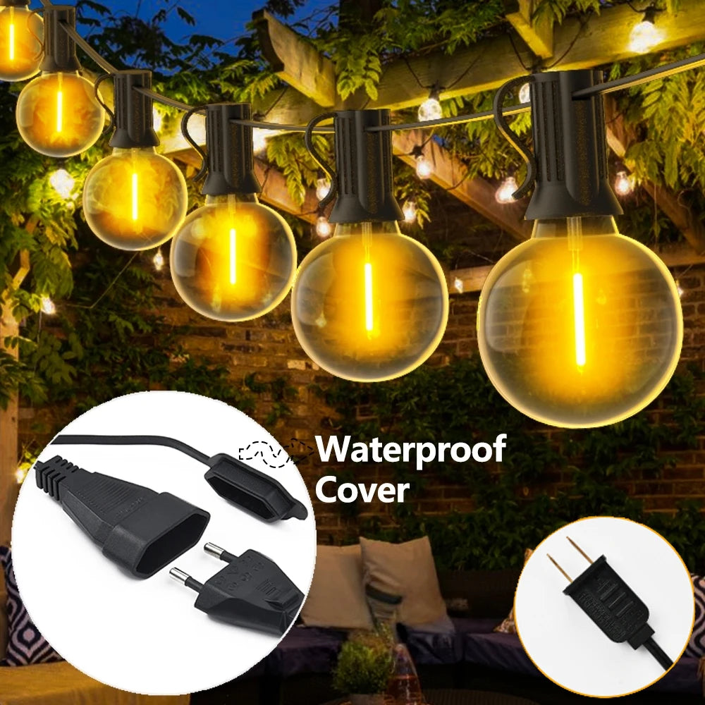 Outdoor Garland Light String 8M 24M 30M 36M Globe Bulb Fairy String Light for Holiday Wedding Garden Christmas Decotive Lamp