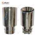 Stainless Steel Exhaust Muffler Tip Beveled Silver Universal 51-77mm Inlet, 89-114mm Outlet
